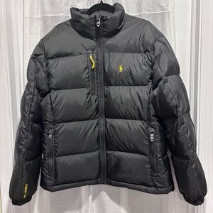 Polo Ralph Lauren Men’s RL/250 Down Puffer Jacket Black with Yellow Pony Large